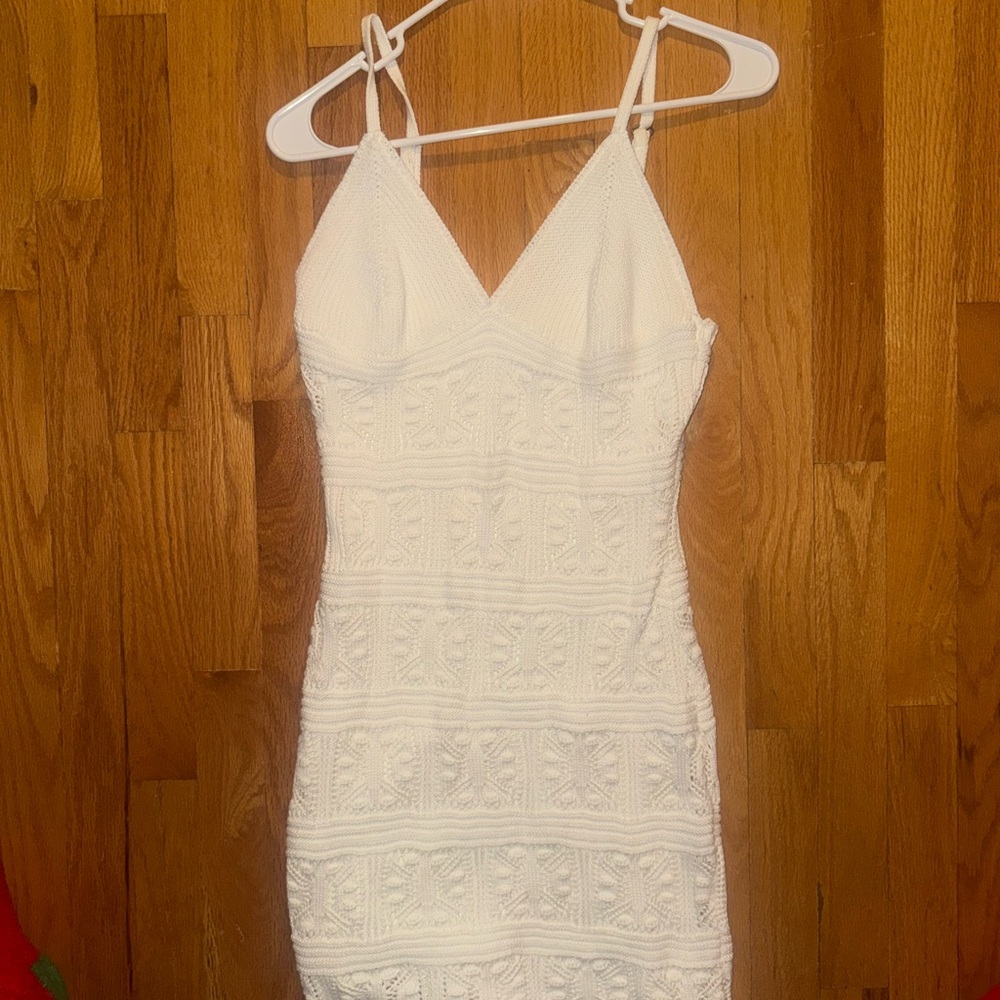 Olive & Oak White Textured Mini Dress